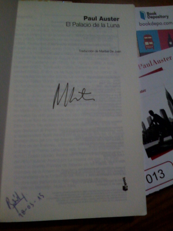 firma de Auster en mi libro